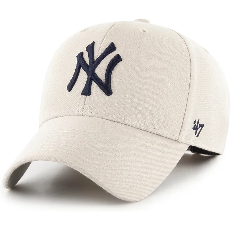 47-brand-curved-brim-navy-blue-logo-mvp-new-york-yankees-mlb-beige-adjustable-cap
