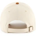 beige-und-braune-gebogene-verstellbare-kappe-clean-up-mini-script-suede-visor-von-oakland-athletics-mlb-von-47-brand