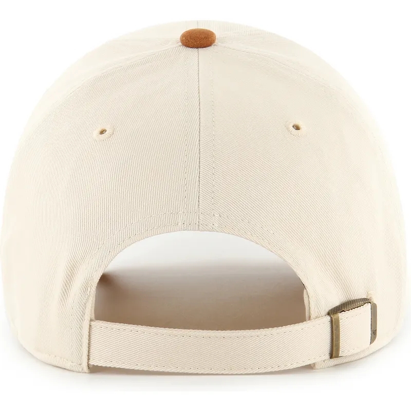 cap-zaoblena-beige-adjustable-strap-marron-clean-up-mini-script-suede-visor-oakland-athletics-mlb-47-brand