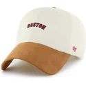 siltovky-zaoblena-bezova-nastavitelny-pasik-marron-clean-up-mini-script-suede-visor-boston-red-sox-mlb-47-brand