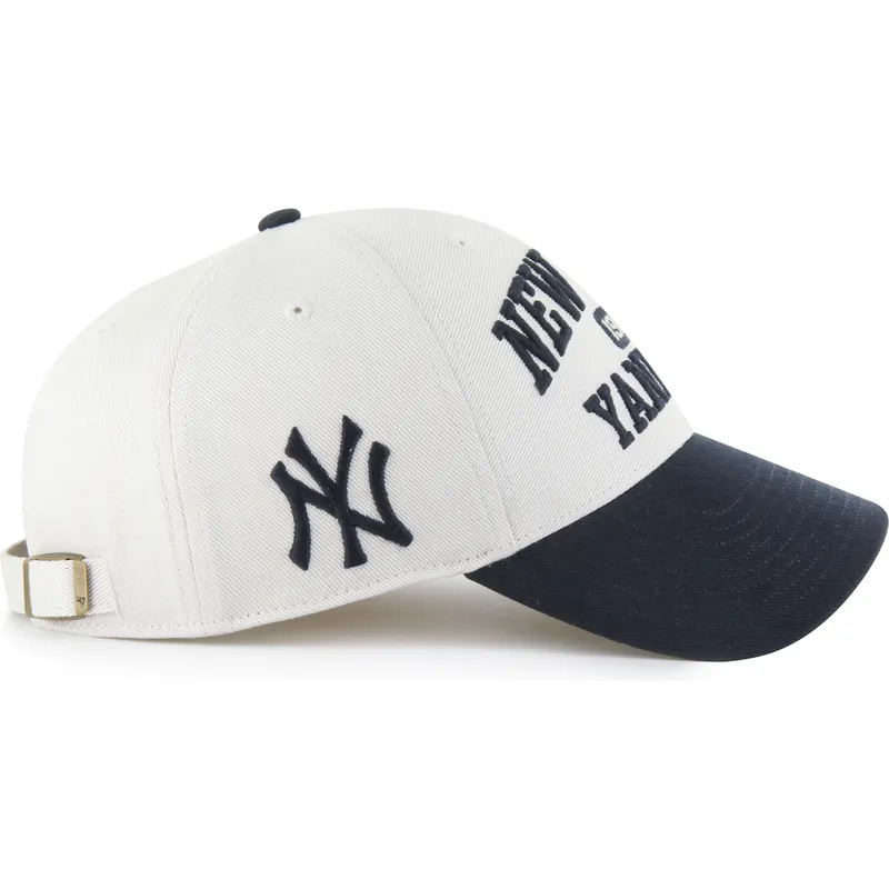 gorra-curva-beige-y-azul-marino-ajustable-mvp-broke-line-de-new-york-yankees-mlb-de-47-brand
