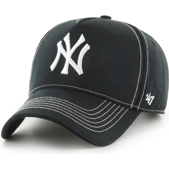 Gorra curva negra ajustable MVP DT Contrast Stitch de New York Yankees MLB de 47 Brand