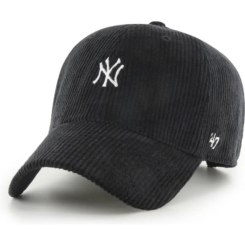 siltovky-zaoblena-cierna-nastavitelny-pasik-clean-up-cord-base-runner-new-york-yankees-mlb-47-brand