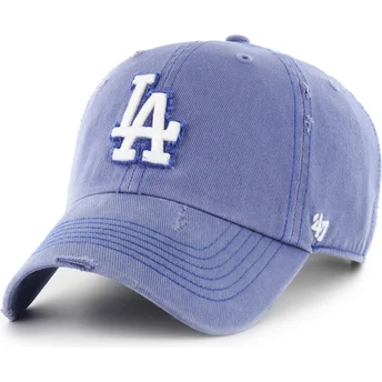 47 Brand Curved Brim Clean Up Weathered Thrift Los Angeles Dodgers MLB Blue Adjustable Cap