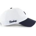 47-brand-curved-brim-clean-up-vista-mini-two-tone-new-york-yankees-mlb-white-and-navy-blue-adjustable-cap