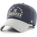 cap-zaoblena-navy-blue-adjustable-strap-clean-up-windham-suede-vintage-new-york-yankees-mlb-47-brand