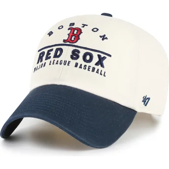 Gorra curva beige y azul marino ajustable Clean Up Windham de Boston Red Sox MLB de 47 Brand