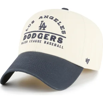 Gorra curva beige y azul marino ajustable Clean Up Windham de Los Angeles Dodgers MLB de 47 Brand