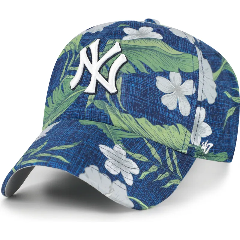 cap-zaoblena-navy-blue-adjustable-strap-clean-up-beach-side-new-york-yankees-mlb-47-brand