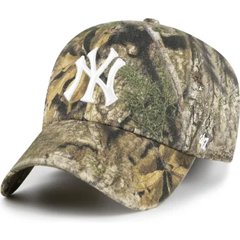 Gebogene Kappe Camouflage verstellbar Clean Up Real Tree von New York Yankees MLB von 47 Brand