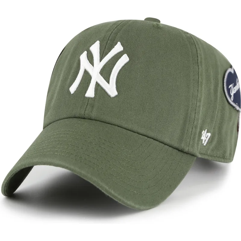 siltovka-zaoblena-zelena-nastavitelny-clean-up-badges-new-york-yankees-mlb-47-brand