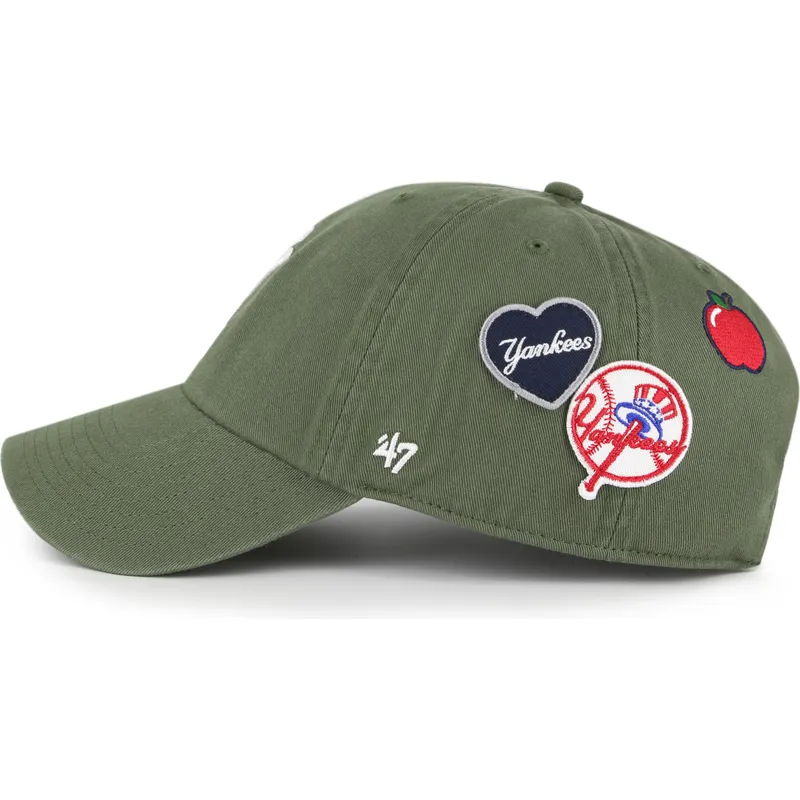siltovka-zaoblena-zelena-nastavitelny-clean-up-badges-new-york-yankees-mlb-47-brand