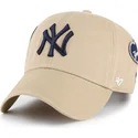 siltovka-zaoblena-khaki-nastavitelny-clean-up-badges-new-york-yankees-mlb-47-brand