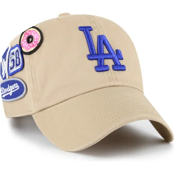 Cap zaoblená khaki adjustable strap Clean Up Badges Los Angeles Dodgers MLB 47 Brand