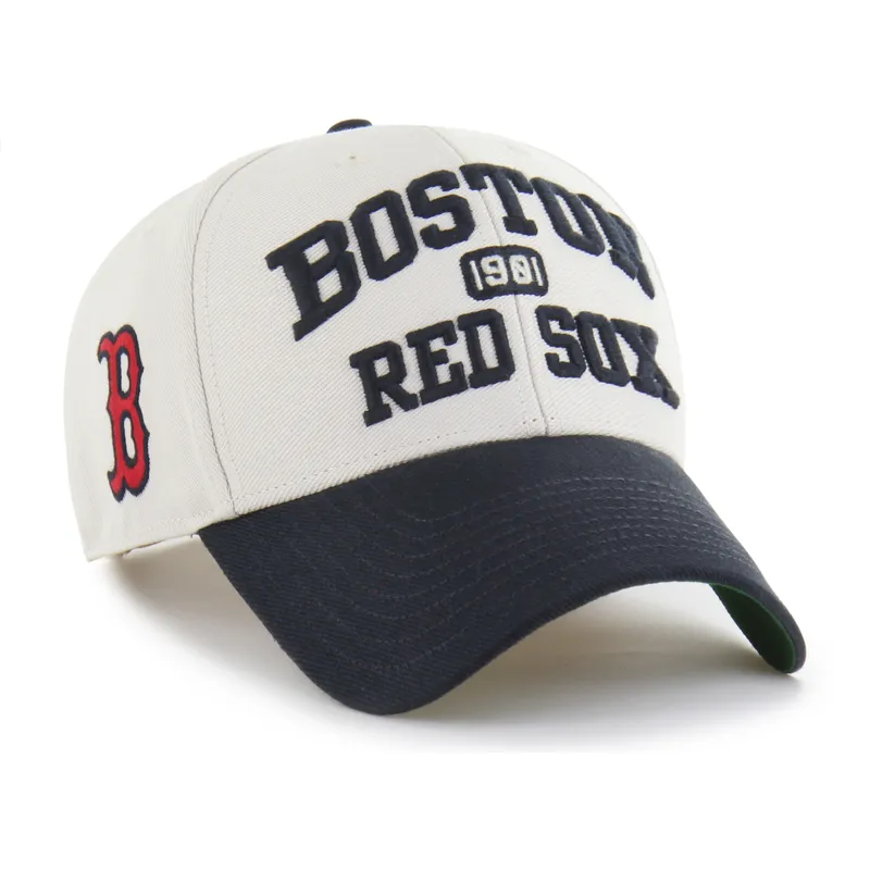47-brand-curved-brim-mvp-broke-line-boston-red-sox-mlb-beige-and-navy-blue-adjustable-cap