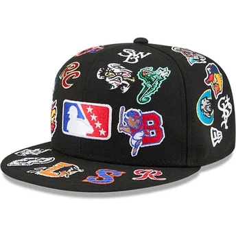 Šiltovka rovná čierna upravená 59FIFTY All Over MiLB New Era