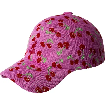 Rosa verstellbare gebogene Kappe Cherry Spacecap von Kangol