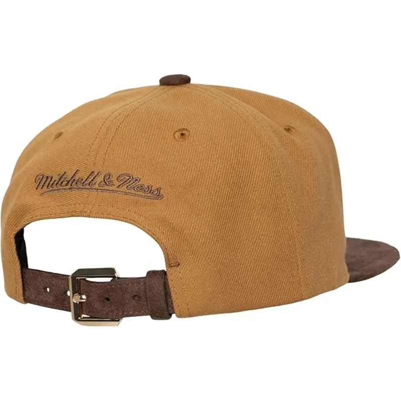 braune-verstellbare-flatcap-coffee-strapback-der-chicago-bulls-nba-von-mitchell-ness