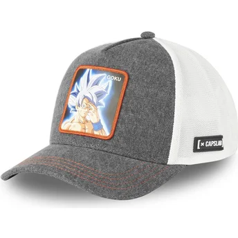 Šiltovky zaoblená kamionista sivá snapback Son Goku Ultra Instinct DBS8 GOKB Dragon Ball Son Goku Dragon Ball Capslab