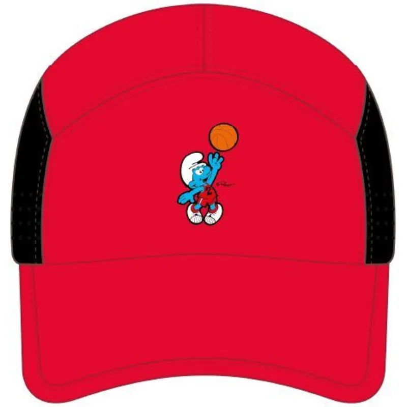 rote-gebogene-snapback-kappe-smu2-dunb-die-schlumpfe-von-capslab