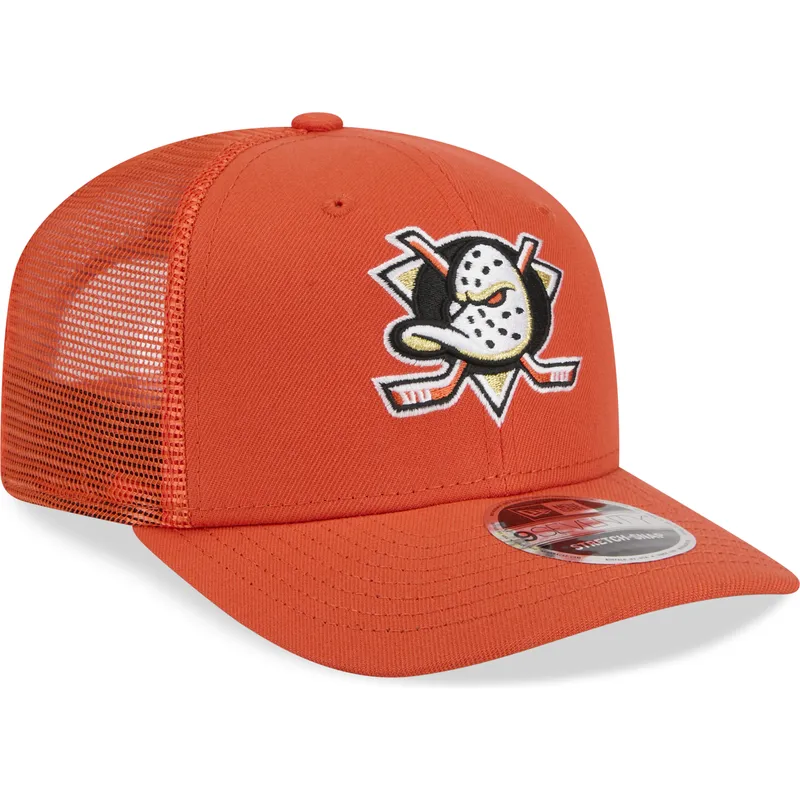 siltovka-zaoblena-oranzova-snapback-9seventy-stretch-snap-evergreen-anaheim-ducks-nhl-new-era