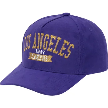 Šiltovky zaoblená fialová snapback Shady Suede Pro Los Angeles Lakers NBA Mitchell & Ness