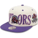 mitchell-ness-flat-brim-across-the-board-toronto-raptors-nba-purple-and-beige-snapback-cap