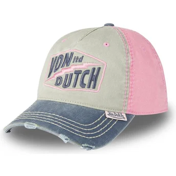 Graue und rosa verstellbare Curved Cap RETRO11 von Von Dutch