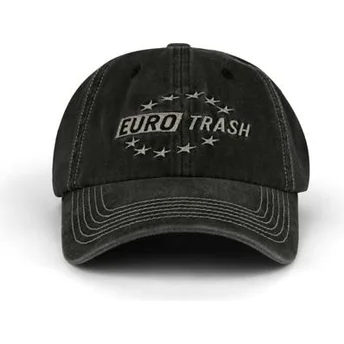 Šiltovky zaoblená čierna nastaviteľný pásik Eurotrash Distressed Washed Pica Pica