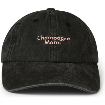 Schwarze verstellbare Curved Cap Champagne Mami Washed von Pica Pica