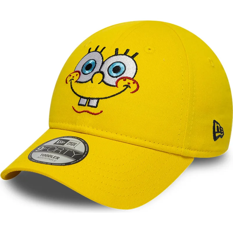 gorra-curva-amarilla-ajustable-para-nino-9forty-face-de-bob-esponja-de-new-era