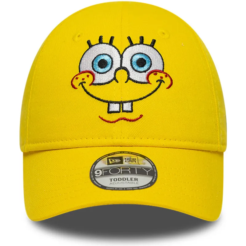 cap-zaoblena-yellow-adjustable-strap-pre-deti-9forty-face-bob-esponja-new-era