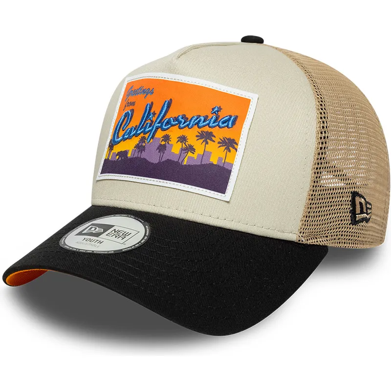 siltovka-zaoblena-bezova-snapback-pre-deti-a-frame-location-patch-new-era