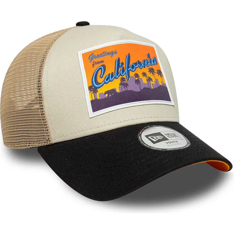 siltovka-zaoblena-bezova-snapback-pre-deti-a-frame-location-patch-new-era