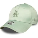 new-era-curved-brim-women-9forty-bow-back-satin-los-angeles-dodgers-mlb-green-adjustable-cap