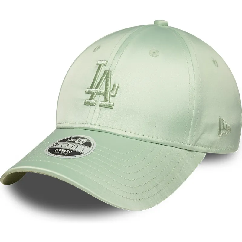 siltovka-zaoblena-zelena-nastavitelny-9forty-bow-back-satin-los-angeles-dodgers-mlb-new-era