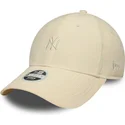 new-era-curved-brim-women-9forty-mini-cord-new-york-yankees-mlb-beige-adjustable-cap