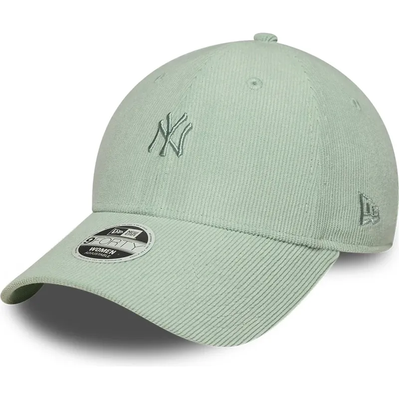 gorra-curva-verde-ajustable-para-mujer-9forty-mini-cord-de-new-york-yankees-mlb-de-new-era