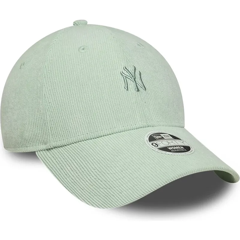 gorra-curva-verde-ajustable-para-mujer-9forty-mini-cord-de-new-york-yankees-mlb-de-new-era