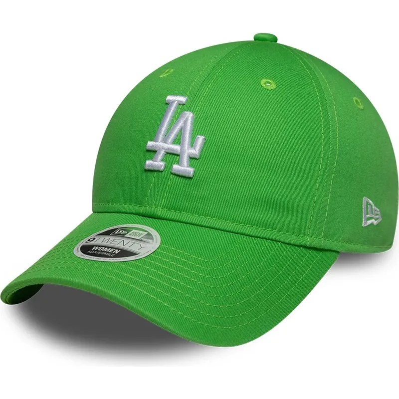 grune-verstellbare-curved-cap-fur-damen-9twenty-league-essential-midi-der-los-angeles-dodgers-mlb-von-new-era