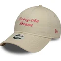gorra-curva-beige-ajustable-para-mujer-9twenty-living-the-dream-slogan-de-new-era