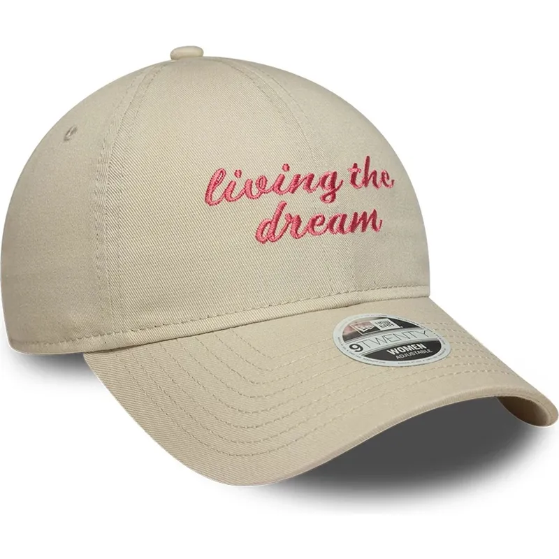 siltovky-zaoblena-bezova-nastavitelny-pasik-9twenty-living-the-dream-slogan-new-era