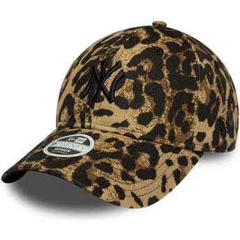 Gorra curva leopardo ajustable con logo negro para mujer 9TWENTY Leopard de New York Yankees MLB de New Era