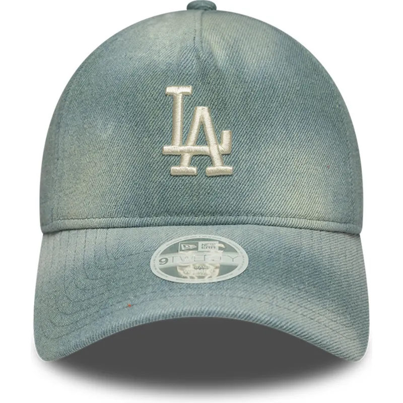new-era-curved-brim-women-9twenty-a-frame-denim-los-angeles-dodgers-mlb-blue-adjustable-cap