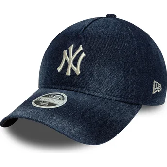 Šiltovky zaoblená tmavomodrá nastaviteľný pásik 9TWENTY A Frame Denim New York Yankees MLB New Era