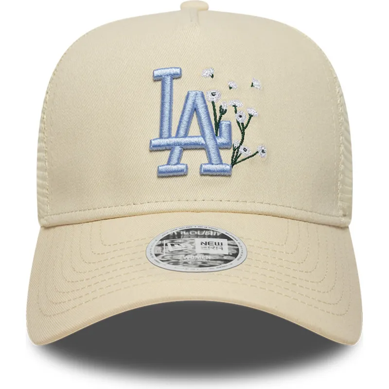 cap-zaoblena-beige-snapback-9forty-a-frame-floral-los-angeles-dodgers-mlb-new-era