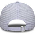 violette-verstellbare-curved-cap-mit-violettem-logo-fur-damen-9twenty-seersucker-der-new-york-yankees-mlb-von-new-era