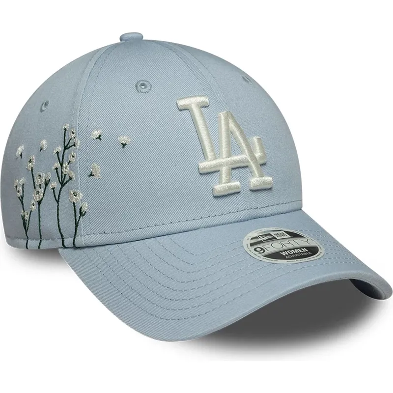 blaue-gebogene-verstellbare-damenkappe-9forty-floral-icon-der-los-angeles-dodgers-mlb-von-new-era