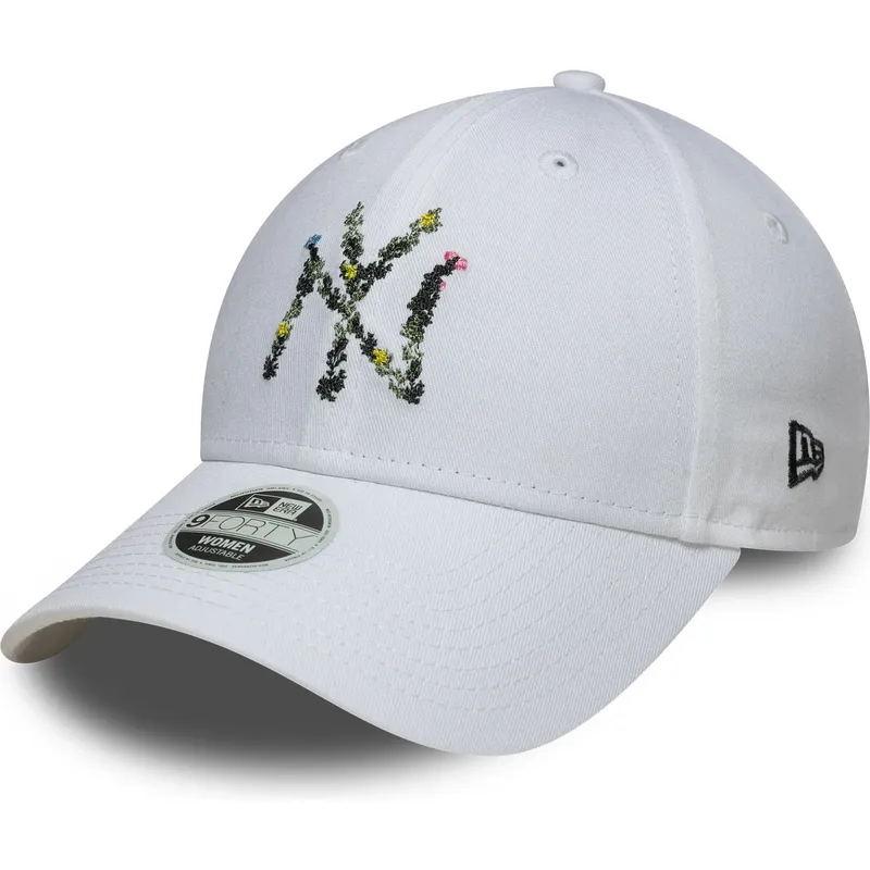 cap-zaoblena-white-adjustable-strap-9forty-floral-infill-new-york-yankees-mlb-new-era