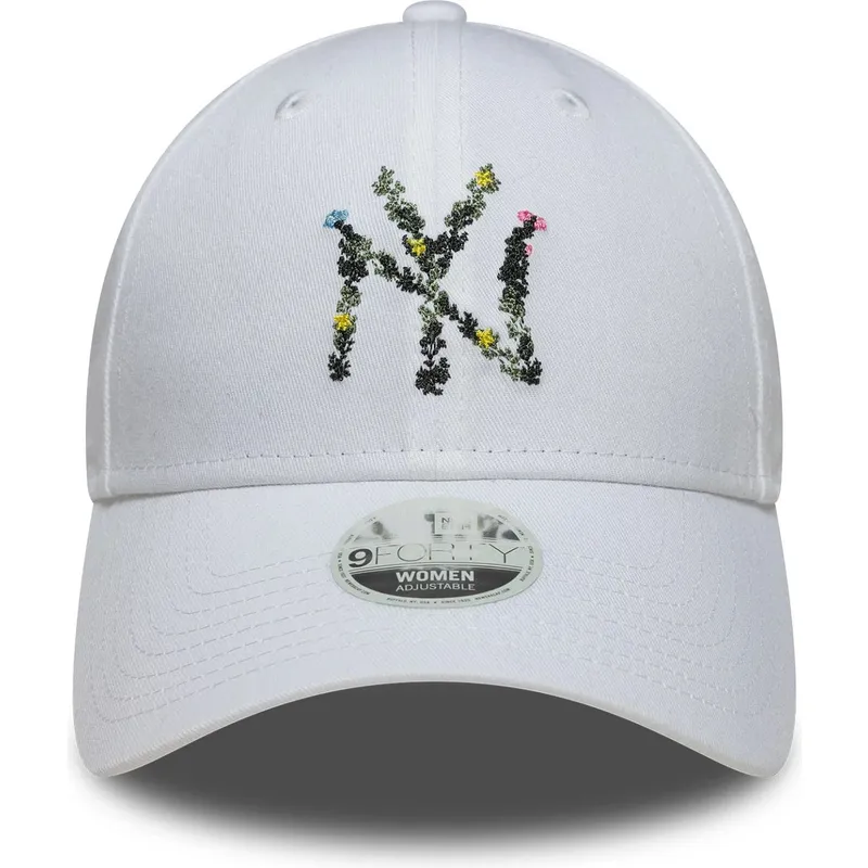 cap-zaoblena-white-adjustable-strap-9forty-floral-infill-new-york-yankees-mlb-new-era